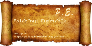 Polónyi Euszták névjegykártya